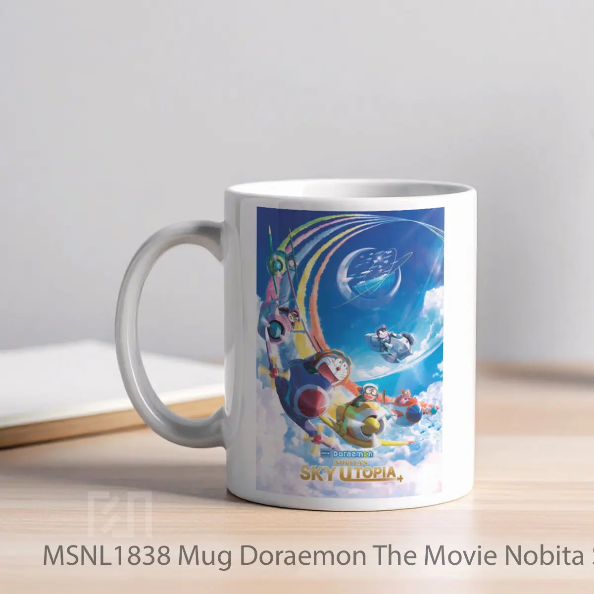Mug Doraemon The Movie Nobita S Sky Utopia Gelas Keramik Tema Film MSNL1838 - Tampak Kiri