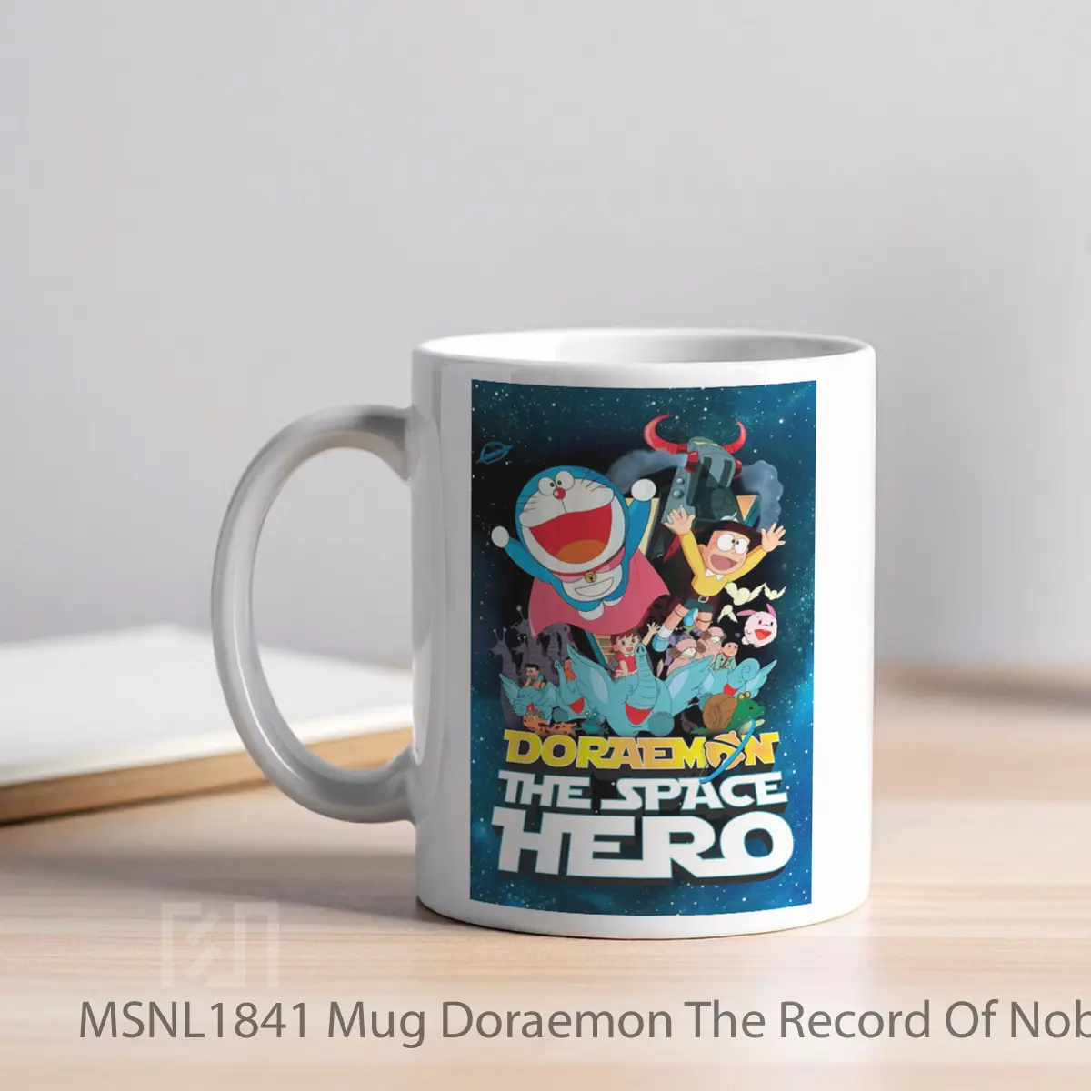 Mug Doraemon The Record Of Nobita Spaceblazer Gelas Keramik Tema Film MSNL1841 - Tampak Kiri