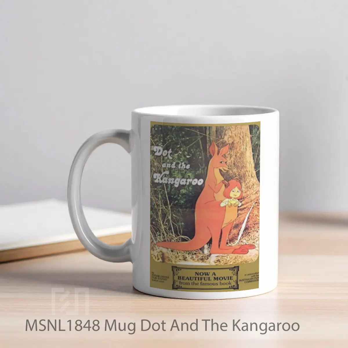 Mug Dot And The Kangaroo Gelas Keramik Tema Film MSNL1848 - Tampak Kiri