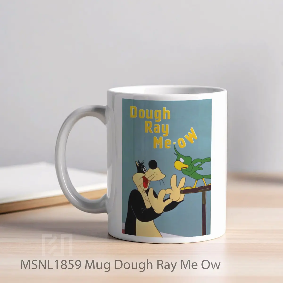 Mug Dough Ray Me Ow Gelas Keramik Tema Film MSNL1859 - Tampak Kiri