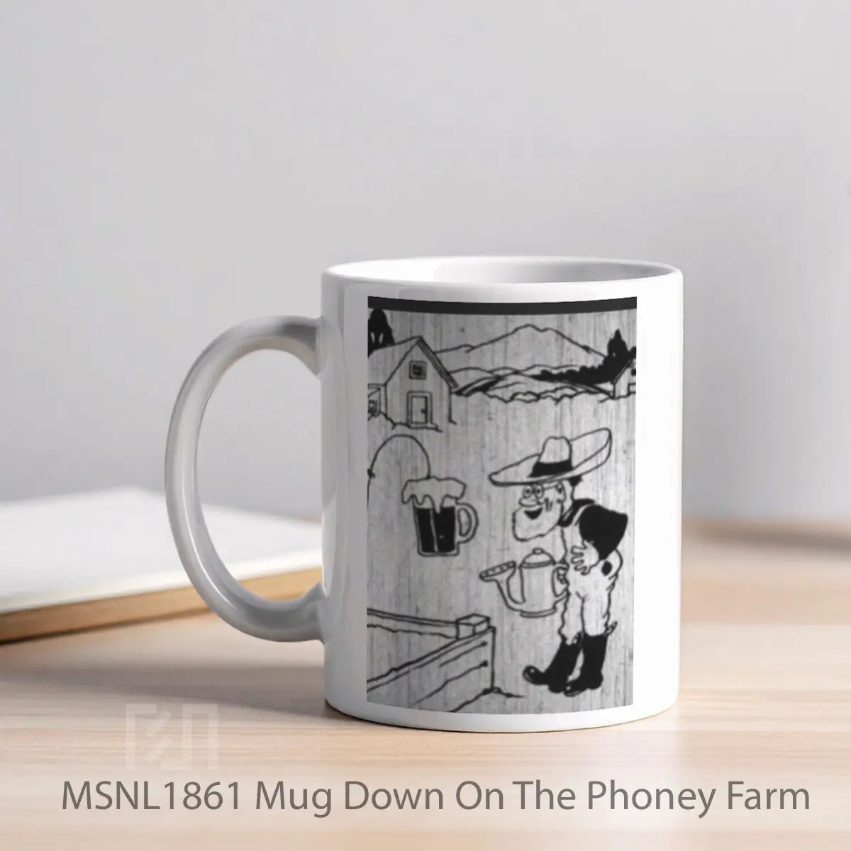 Mug Down On The Phoney Farm Gelas Keramik Tema Film MSNL1861 - Tampak Kiri