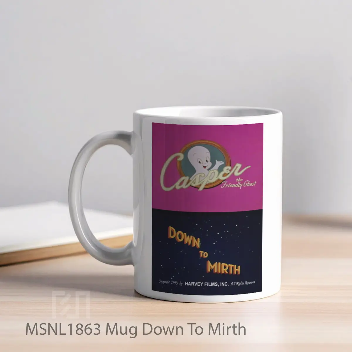 Mug Down To Mirth Gelas Keramik Tema Film MSNL1863 - Tampak Kiri