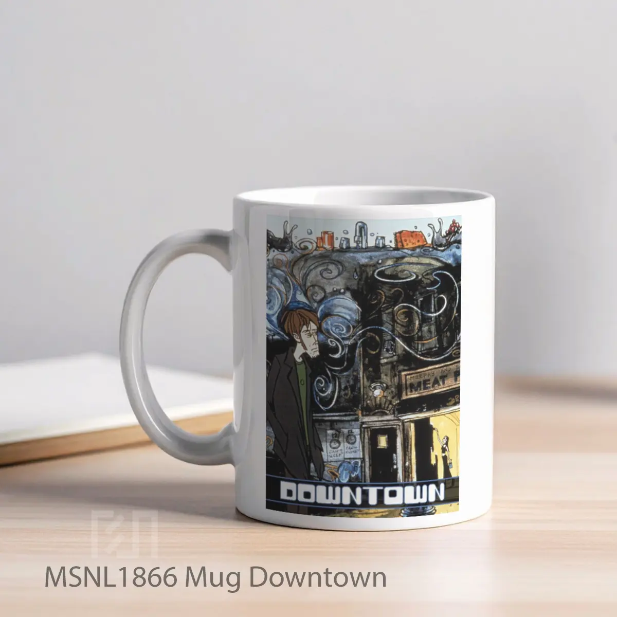 Mug Downtown Gelas Keramik Tema Film MSNL1866 - Tampak Kiri