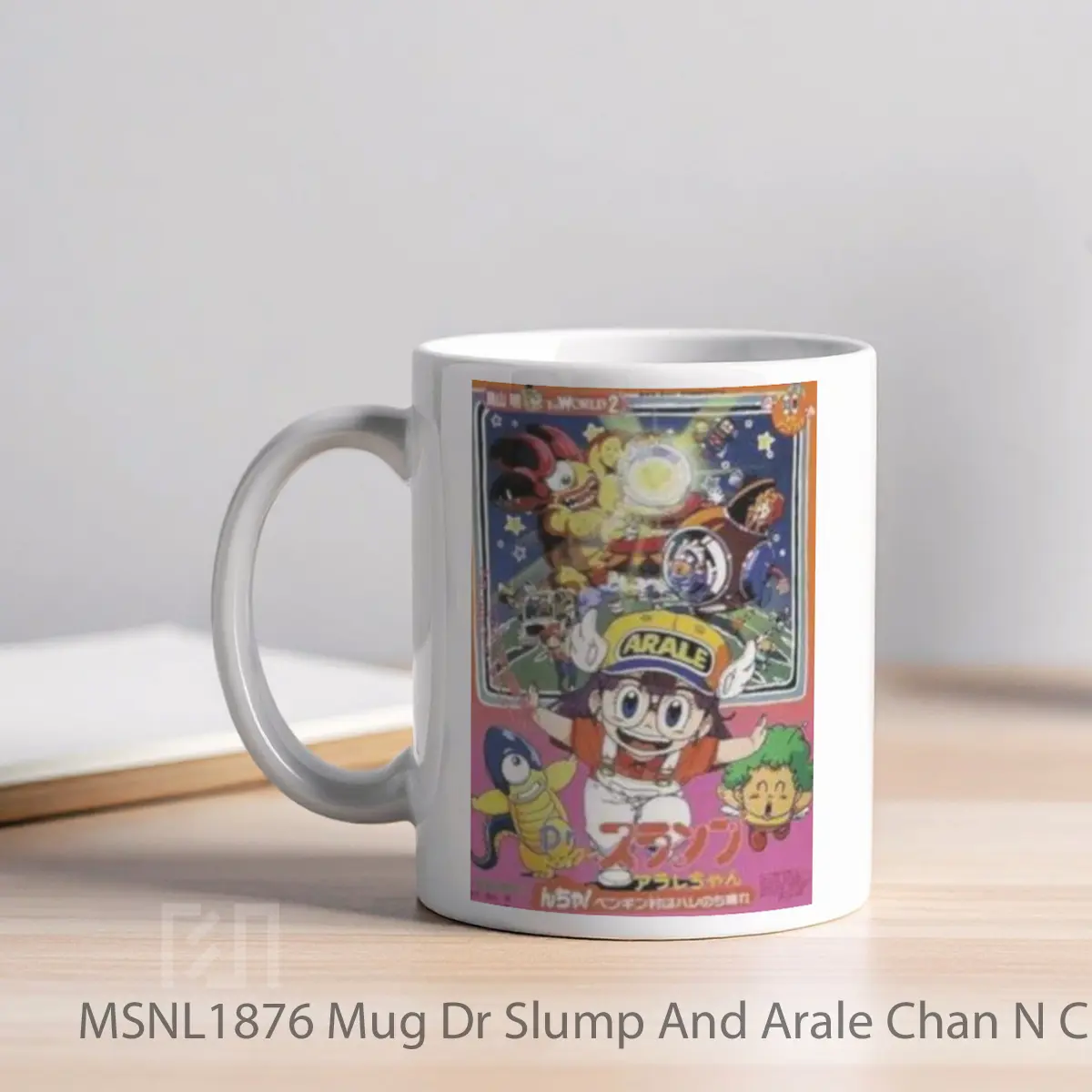 Mug Dr Slump And Arale Chan N Cha Clear Skies Over Penguin Village Gelas Keramik Tema Film MSNL1876 - Tampak Kiri