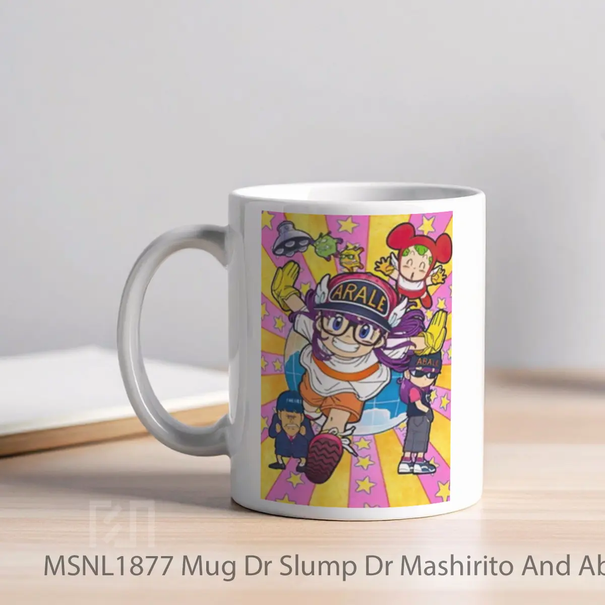 Mug Dr Slump Dr Mashirito And Abale Chan Gelas Keramik Tema Film MSNL1877 - Tampak Kiri