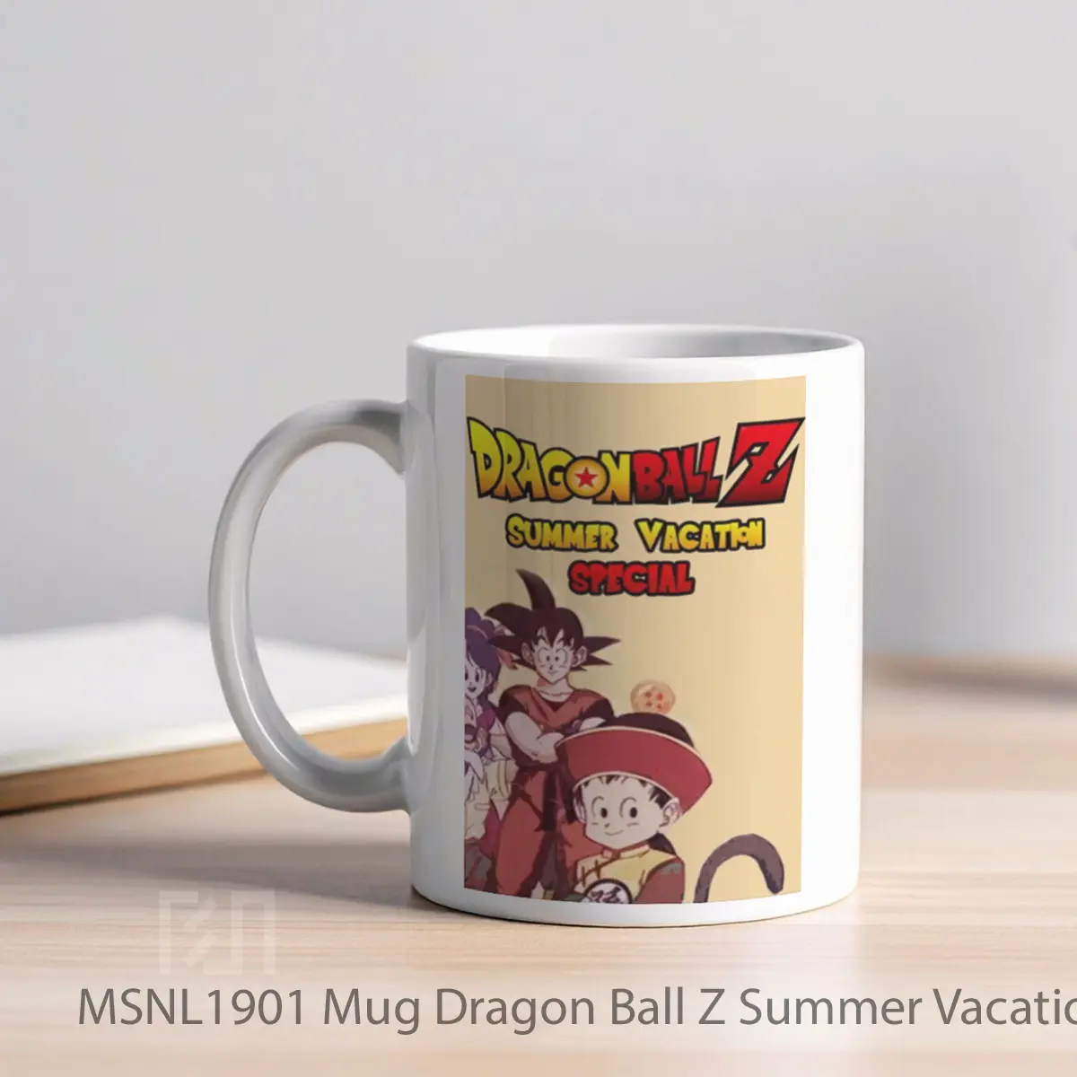Mug Dragon Ball Z Summer Vacation Special Gelas Keramik Tema Film MSNL1901 - Tampak Kiri