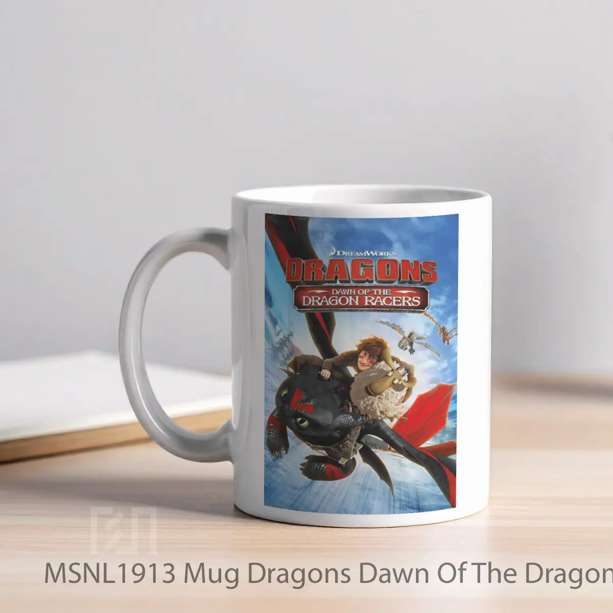Mug Dragons Dawn Of The Dragon Racers Gelas Keramik Tema Film MSNL1913 - Tampak Kiri