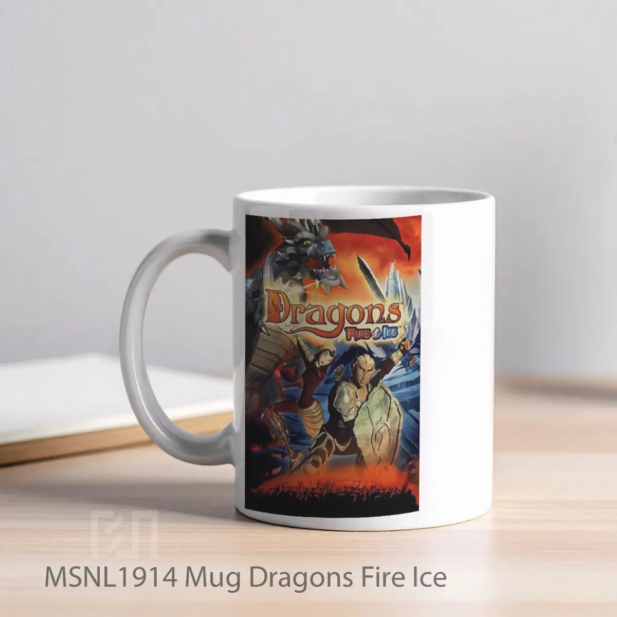 Mug Dragons Fire Ice Gelas Keramik Tema Film MSNL1914 - Tampak Kiri