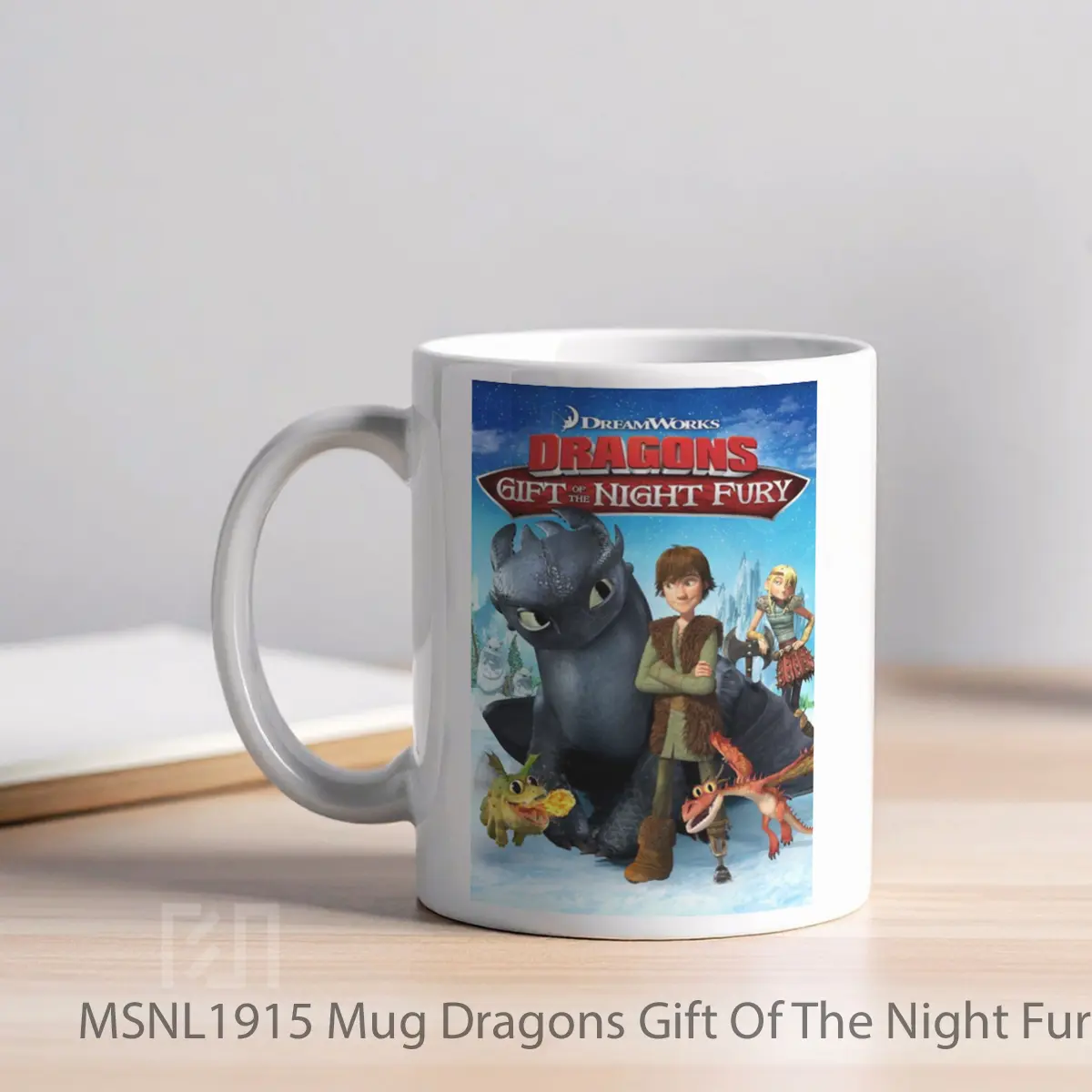 Mug Dragons Gift Of The Night Fury Gelas Keramik Tema Film MSNL1915 - Tampak Kiri