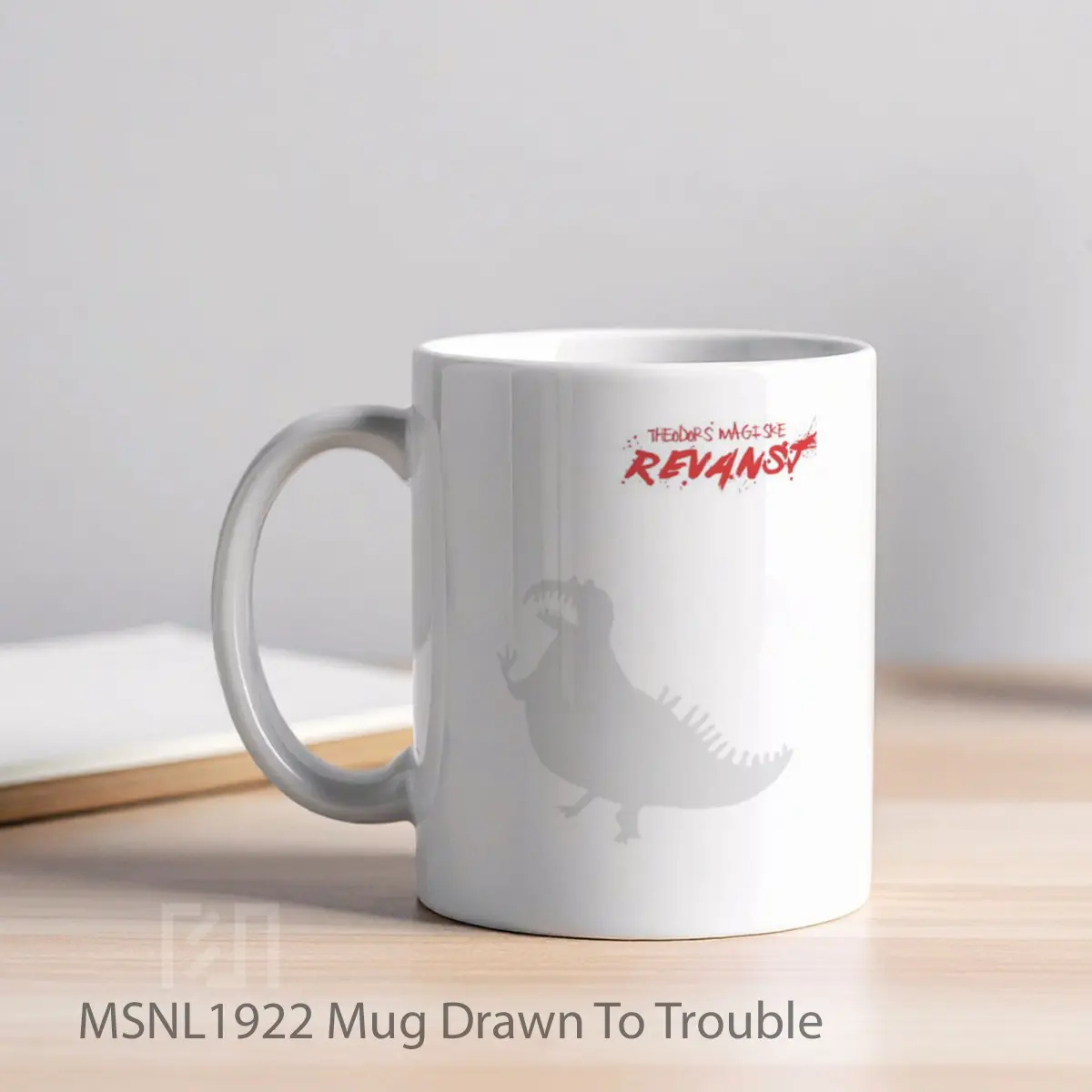 Mug Drawn To Trouble Gelas Keramik Tema Film MSNL1922 - Tampak Kiri