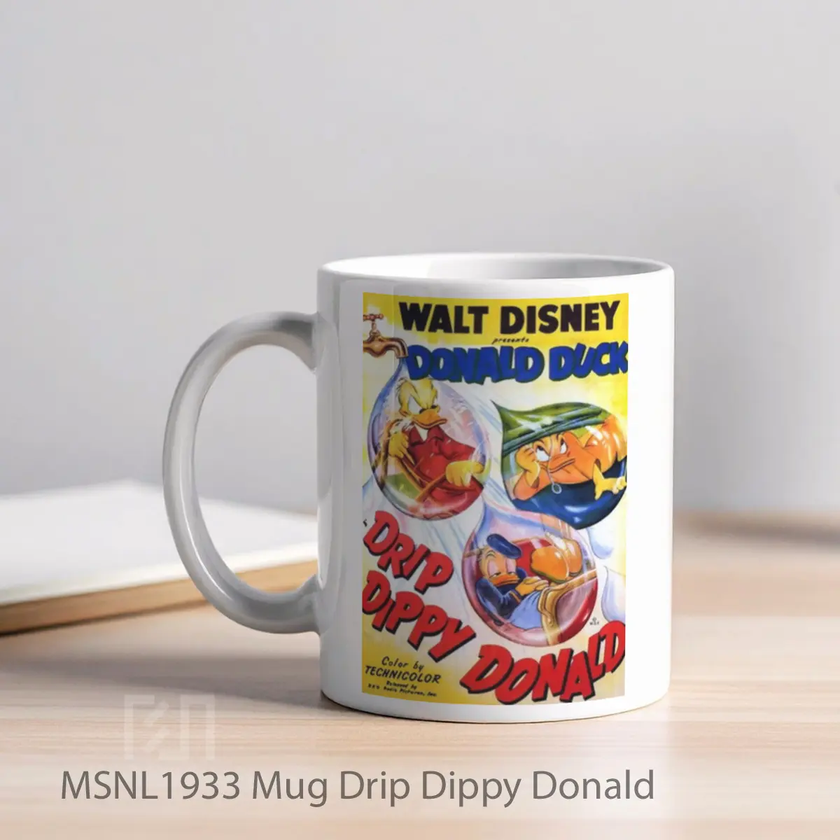 Mug Drip Dippy Donald Gelas Keramik Tema Film MSNL1933 - Tampak Kiri