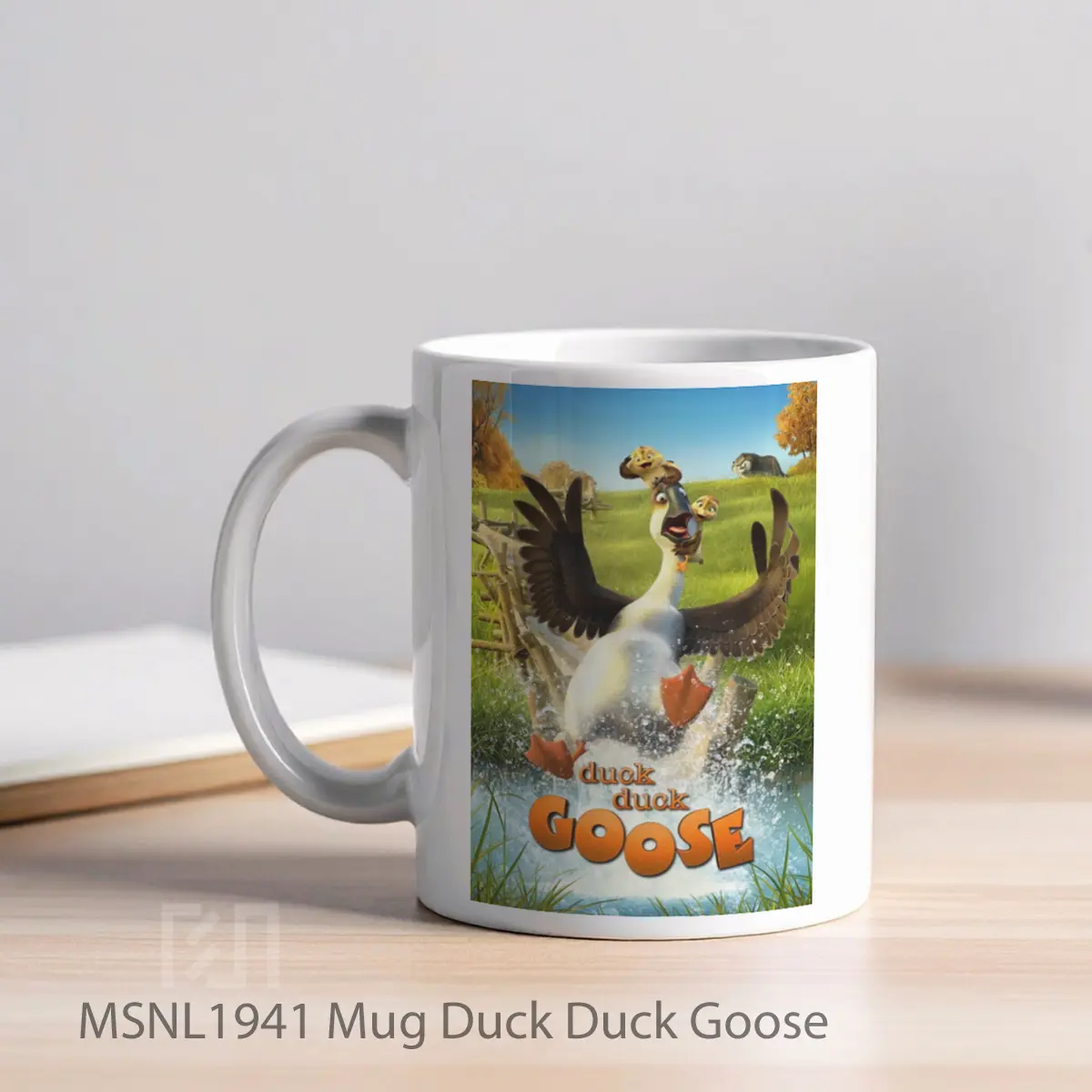 Mug Duck Duck Goose Gelas Keramik Tema Film MSNL1941 - Tampak Kiri
