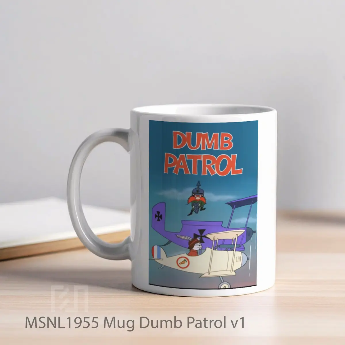 Mug Dumb Patrol V1 Gelas Keramik Tema Film MSNL1955 - Tampak Kiri