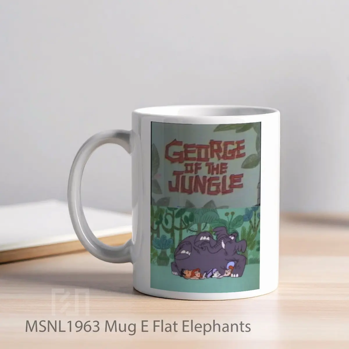 Mug E Flat Elephants Gelas Keramik Tema Film MSNL1963 - Tampak Kiri