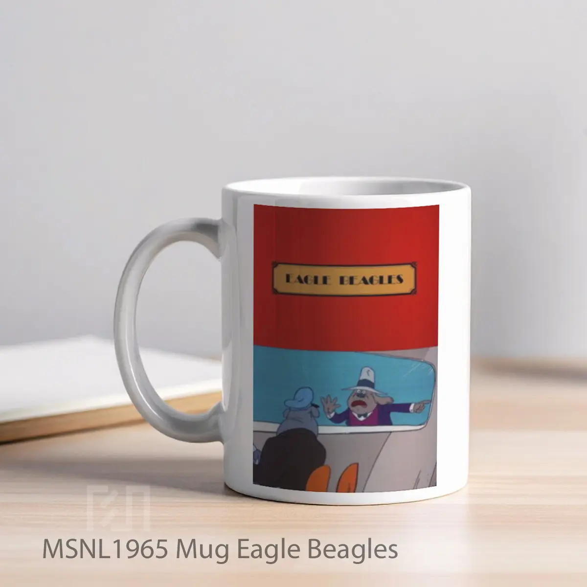 Mug Eagle Beagles Gelas Keramik Tema Film MSNL1965 - Tampak Kiri