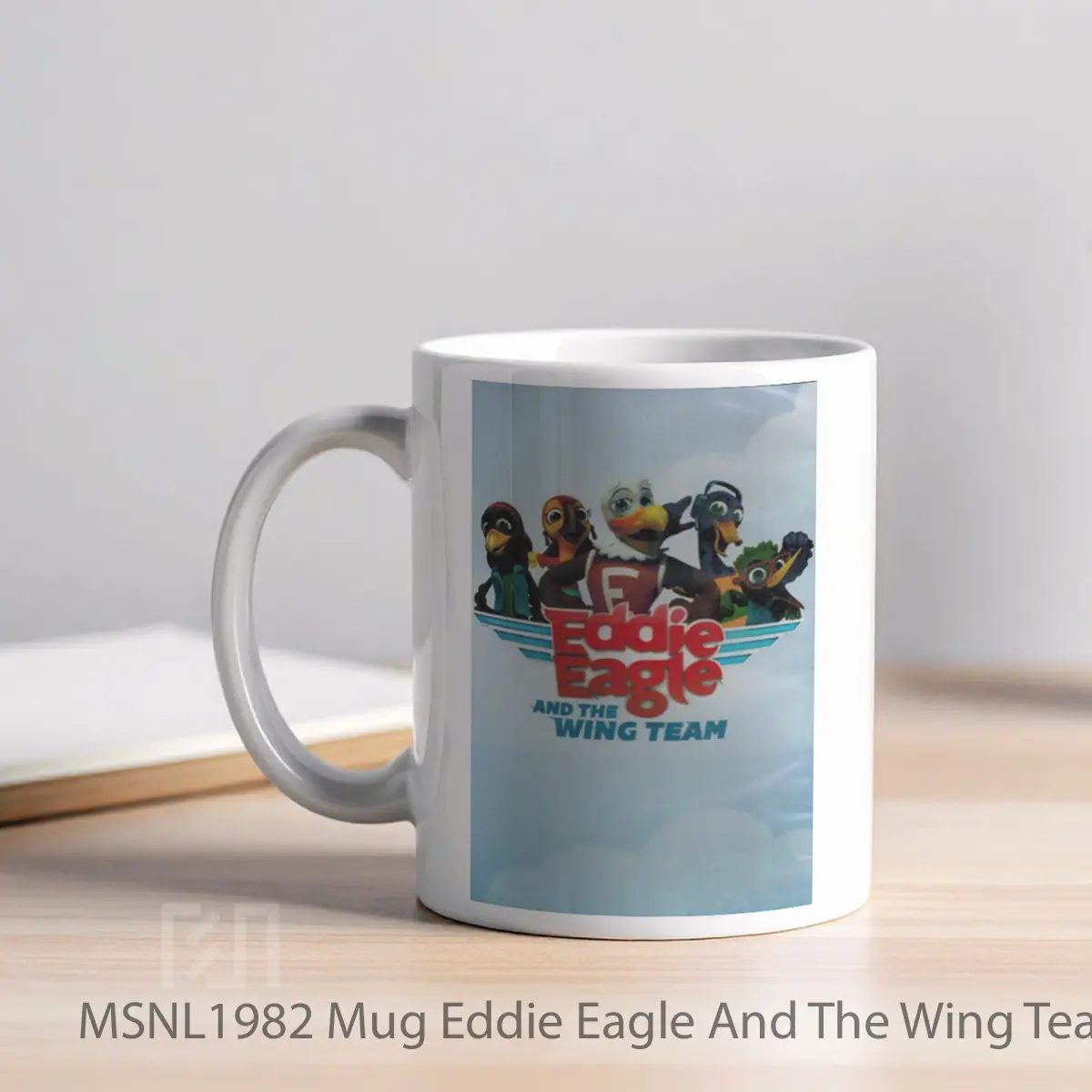 Mug Eddie Eagle And The Wing Team Gelas Keramik Tema Film MSNL1982 - Tampak Kiri