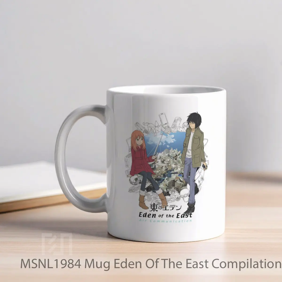Mug Eden Of The East Compilation Air Communication Gelas Keramik Tema Film MSNL1984 - Tampak Kiri
