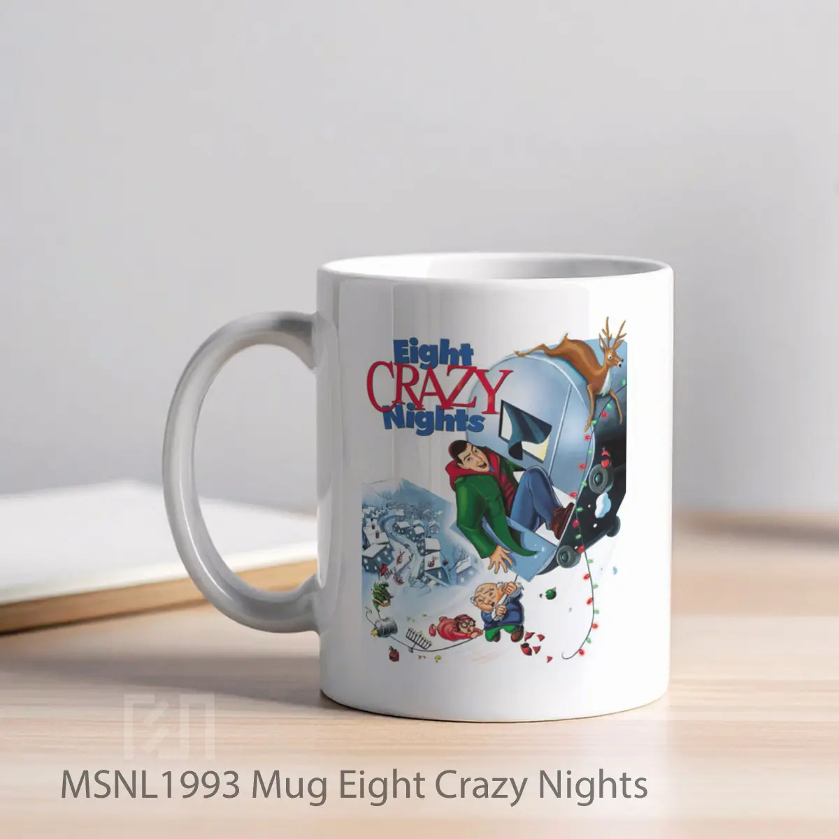 Mug Eight Crazy Nights Gelas Keramik Tema Film MSNL1993 - Tampak Kiri