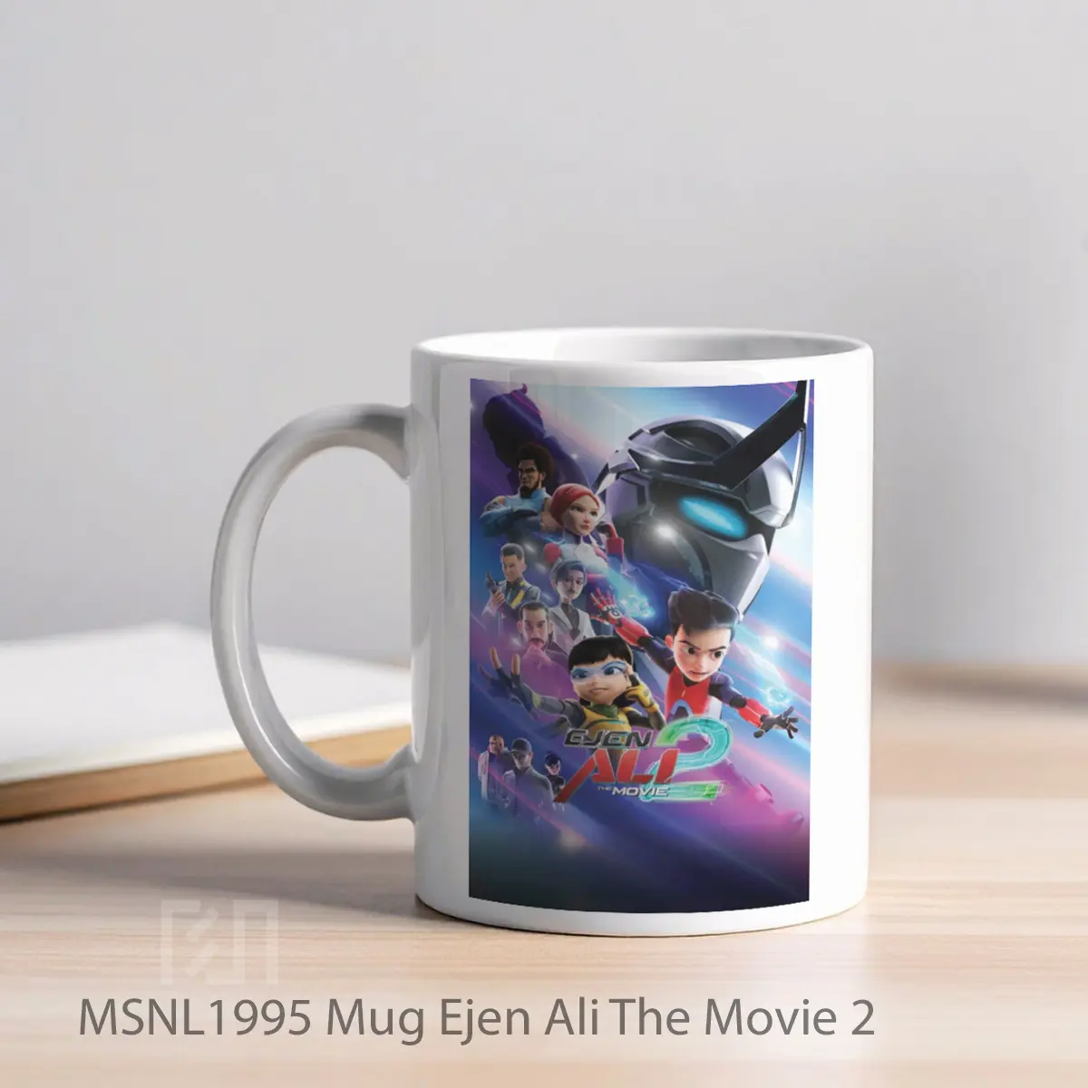 Mug Ejen Ali The Movie 2 Gelas Keramik Tema Film MSNL1995 - Tampak Kiri