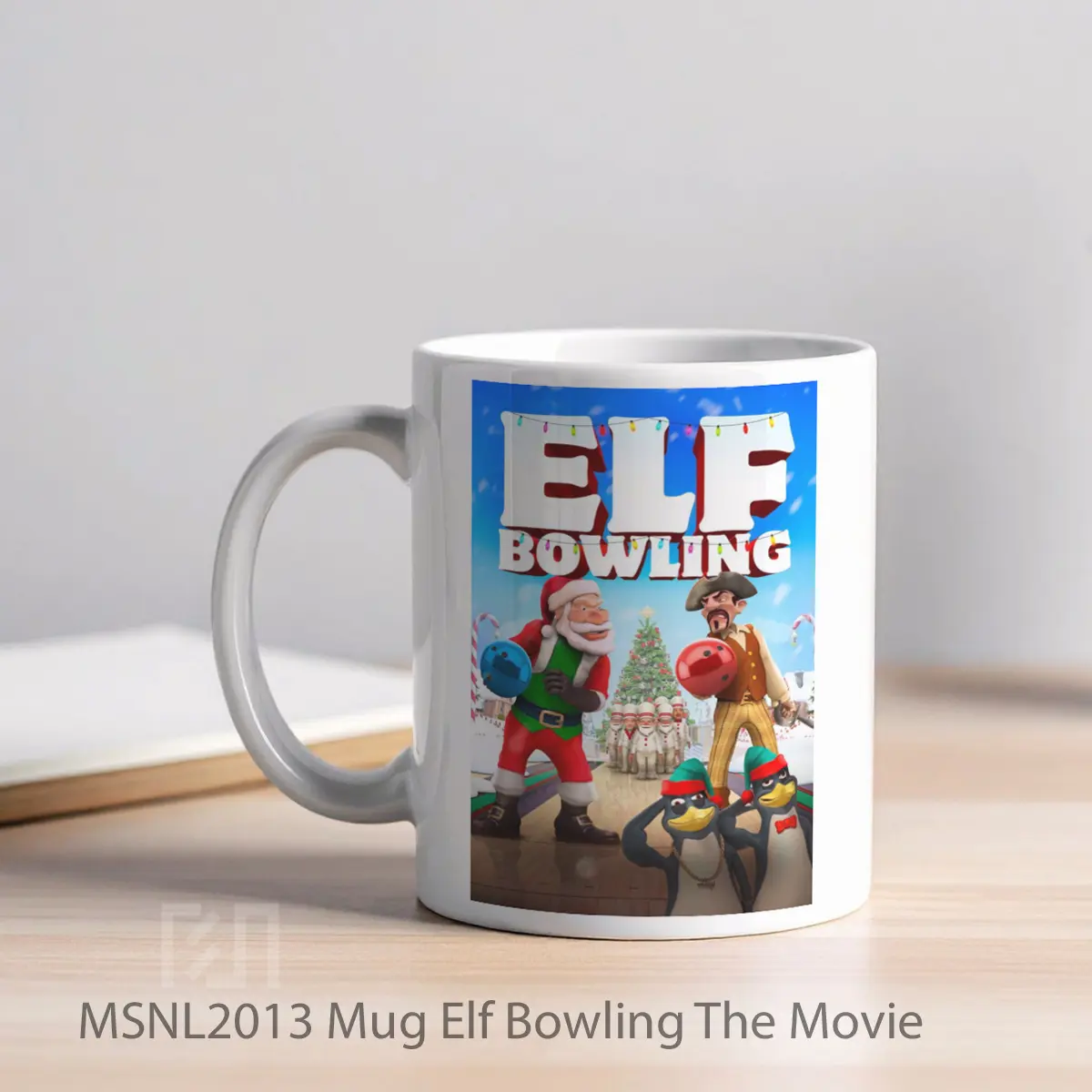Mug Elf Bowling The Movie Gelas Keramik Tema Film MSNL2013 - Tampak Kiri