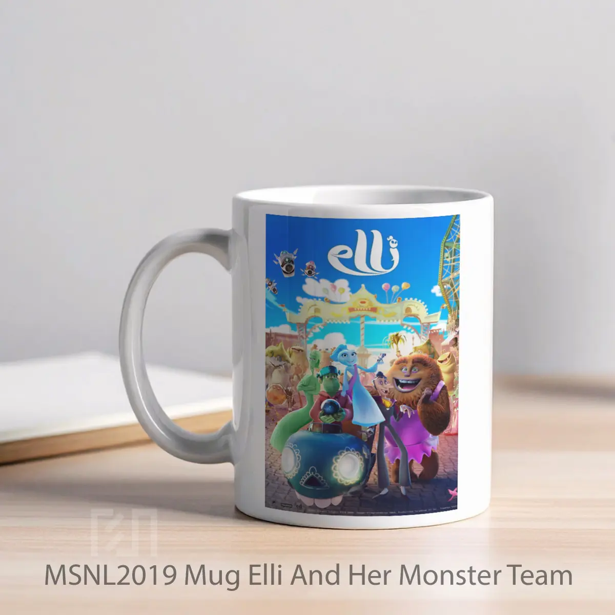 Mug Elli And Her Monster Team Gelas Keramik Tema Film MSNL2019 - Tampak Kiri