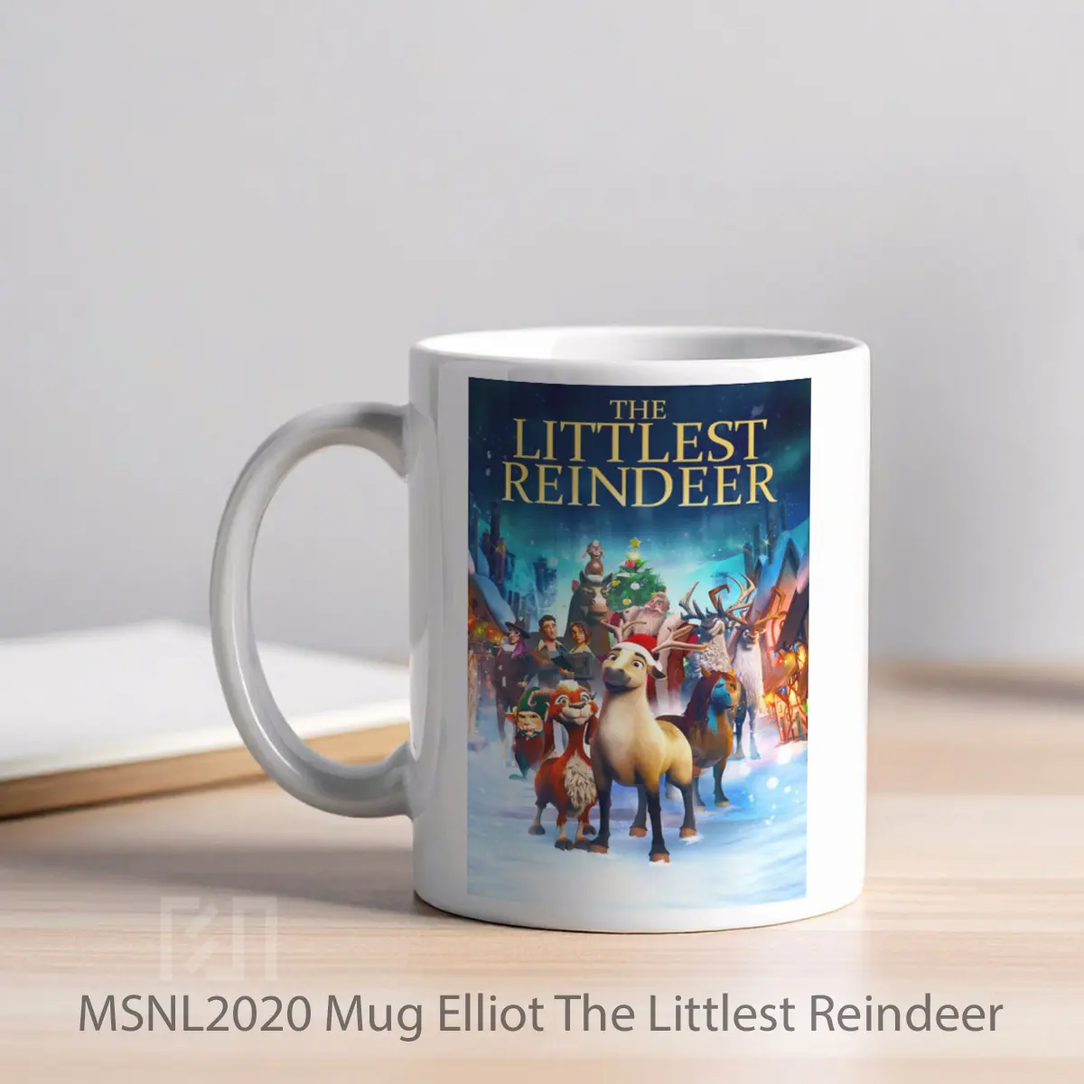 Mug Elliot The Littlest Reindeer Gelas Keramik Tema Film MSNL2020 - Tampak Kiri