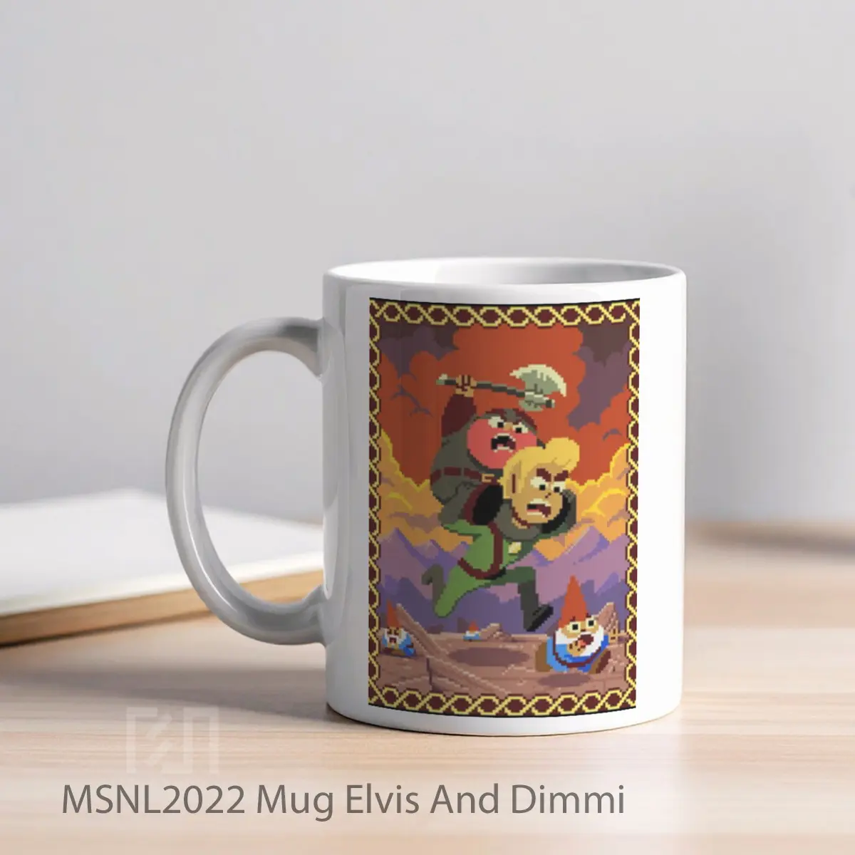 Mug Elvis And Dimmi Gelas Keramik Tema Film MSNL2022 - Tampak Kiri
