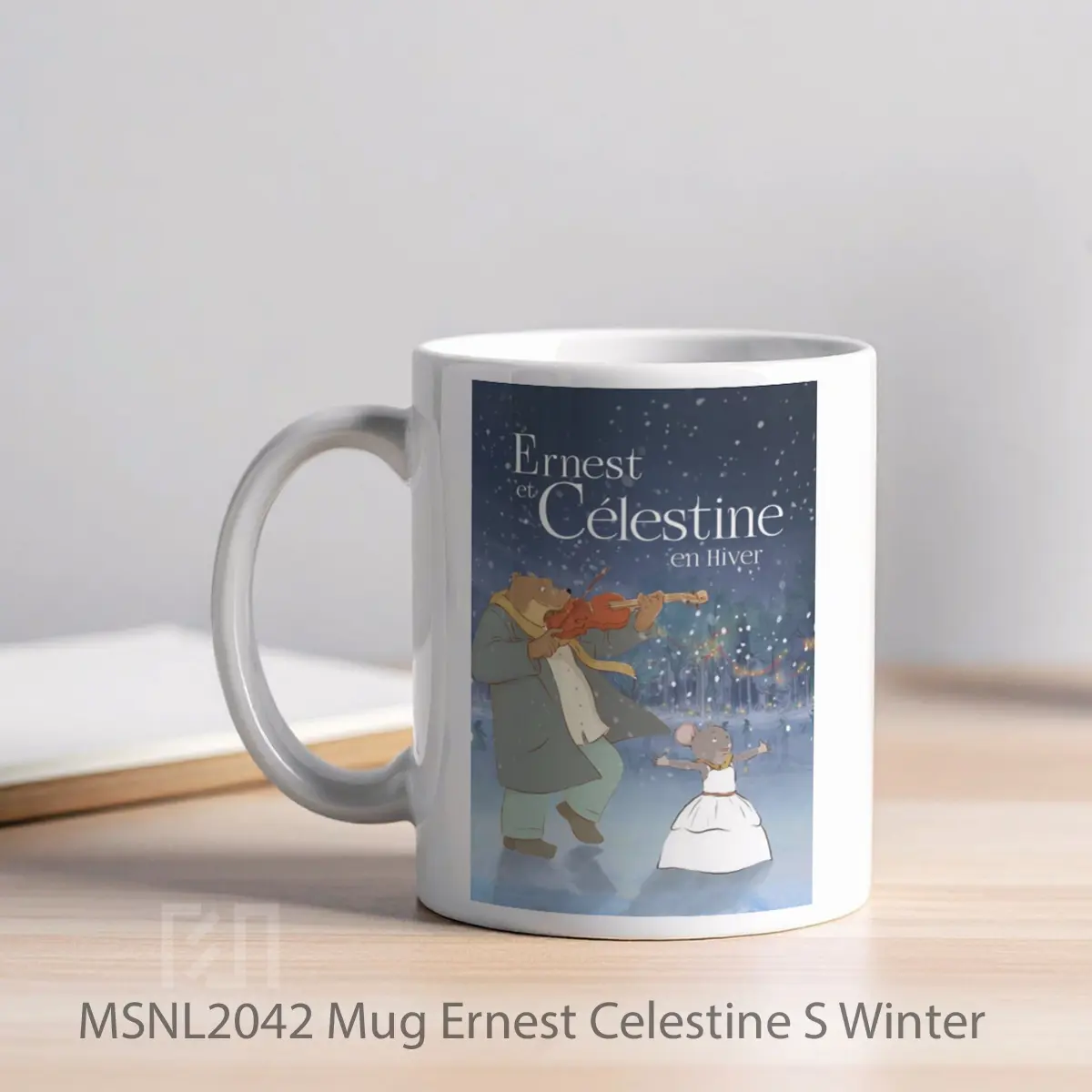 Mug Ernest Celestine S Winter Gelas Keramik Tema Film MSNL2042 - Tampak Kiri