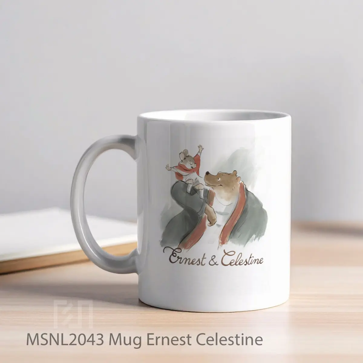 Mug Ernest Celestine Gelas Keramik Tema Film MSNL2043 - Tampak Kiri