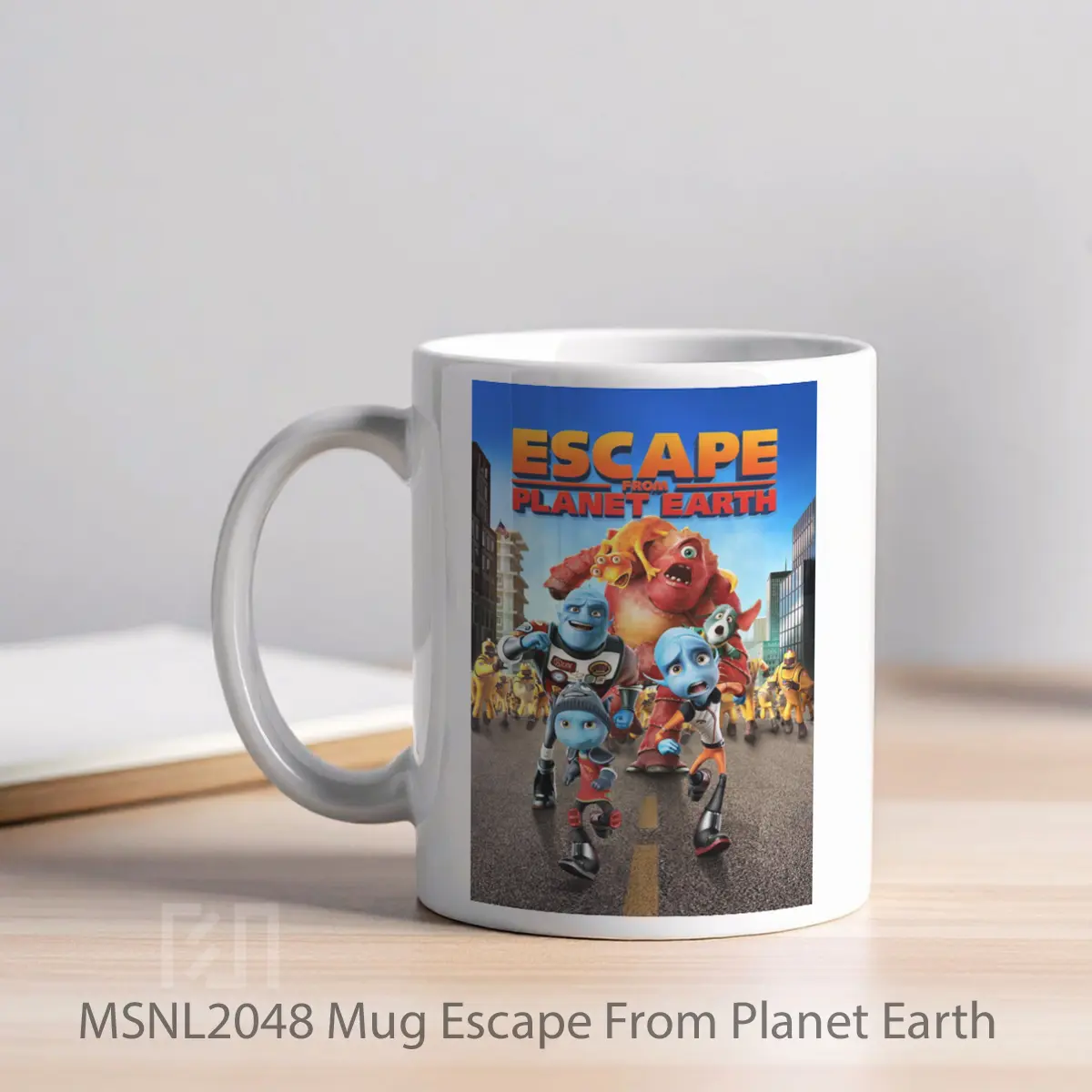 Mug Escape From Planet Earth Gelas Keramik Tema Film MSNL2048 - Tampak Kiri