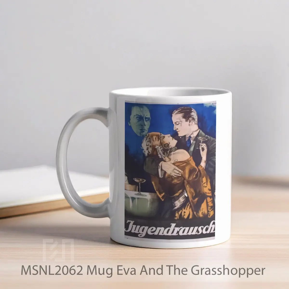 Mug Eva And The Grasshopper Gelas Keramik Tema Film MSNL2062 - Tampak Kiri