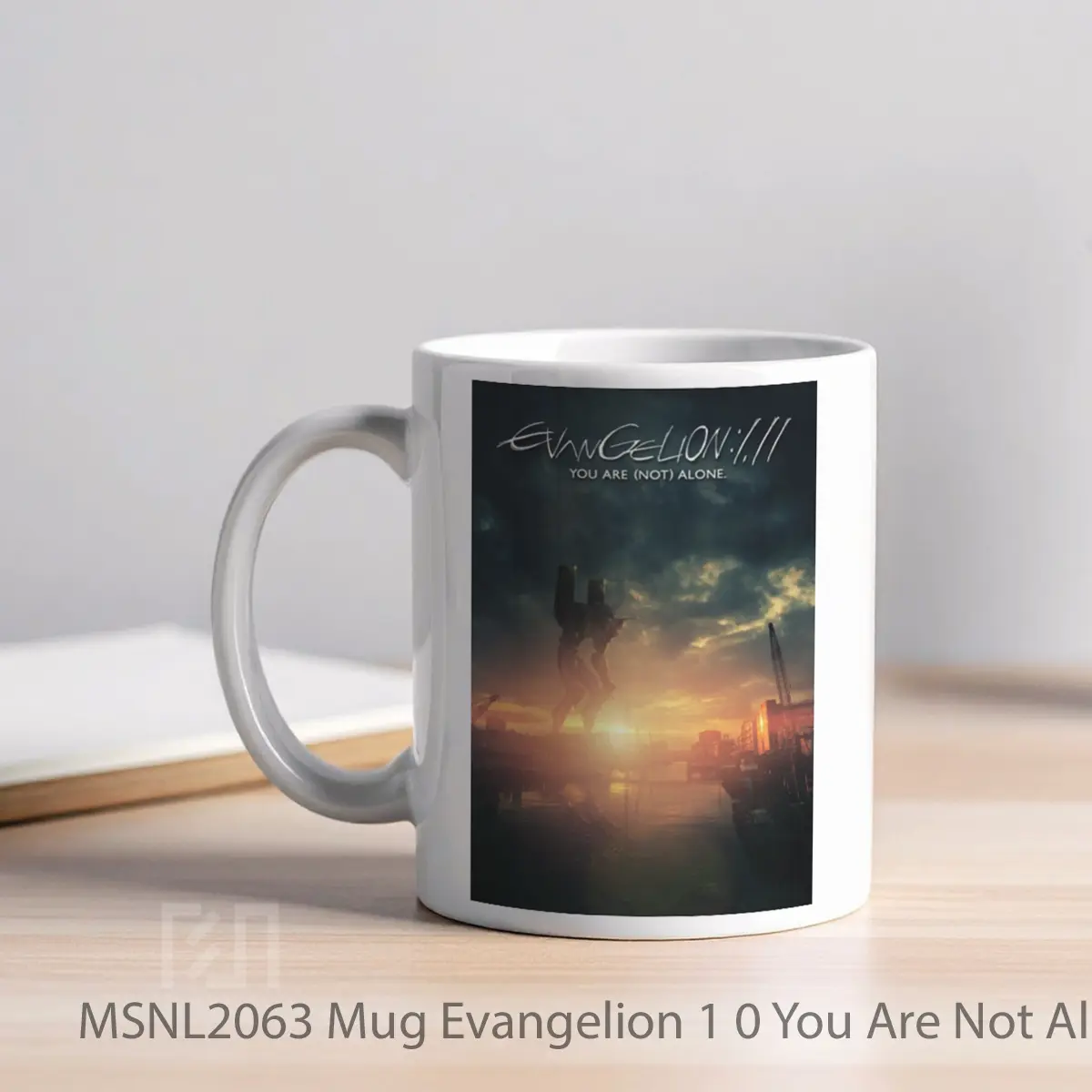 Mug Evangelion 1 0 You Are Not Alone Gelas Keramik Tema Film MSNL2063 - Tampak Kiri