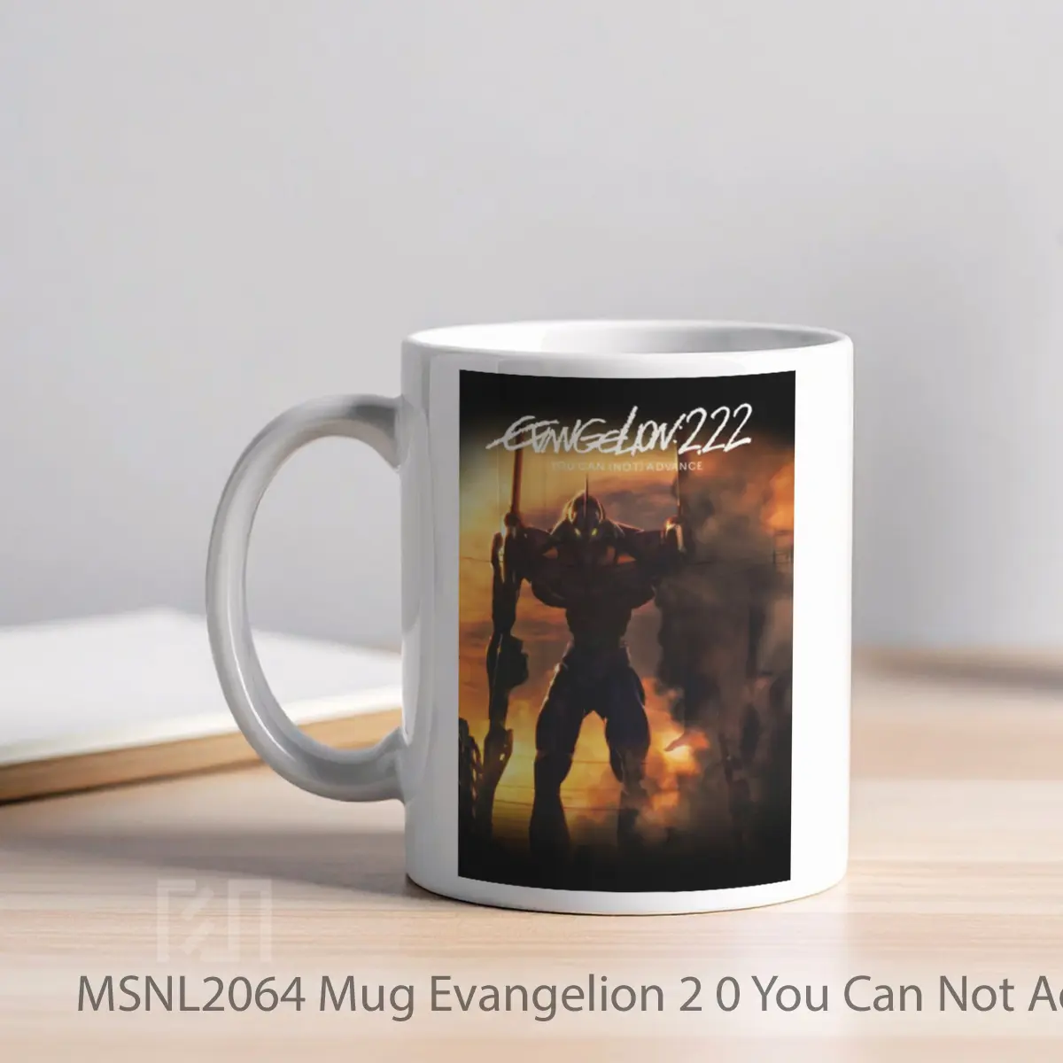 Mug Evangelion 2 0 You Can Not Advance Gelas Keramik Tema Film MSNL2064 - Tampak Kiri