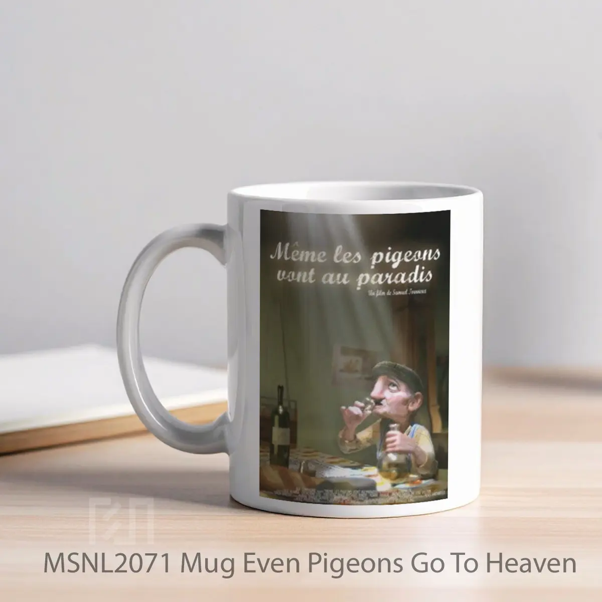 Mug Even Pigeons Go To Heaven Gelas Keramik Tema Film MSNL2071 - Tampak Kiri