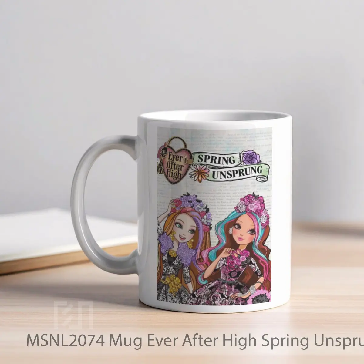 Mug Ever After High Spring Unsprung Gelas Keramik Tema Film MSNL2074 - Tampak Kiri