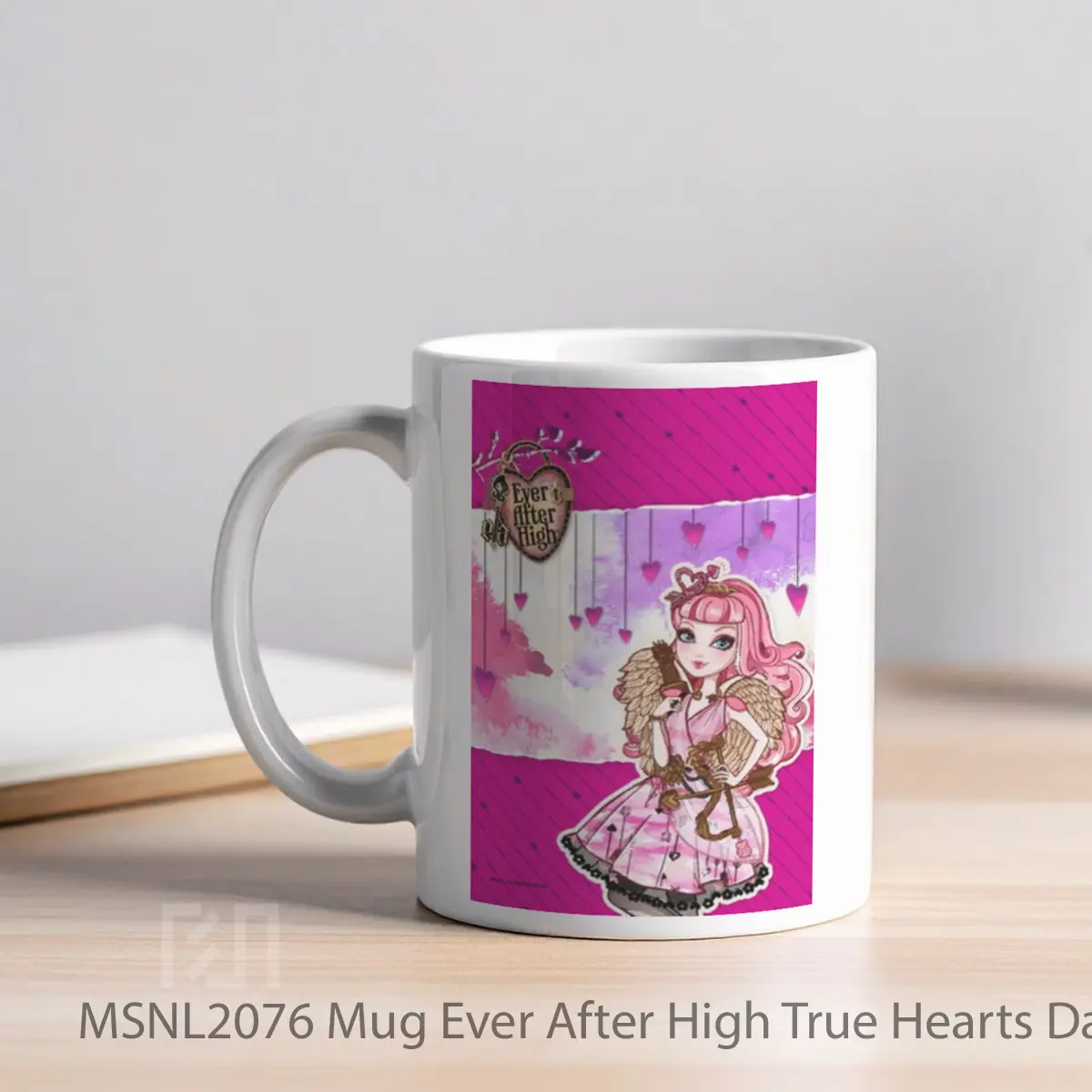Mug Ever After High True Hearts Day Gelas Keramik Tema Film MSNL2076 - Tampak Kiri