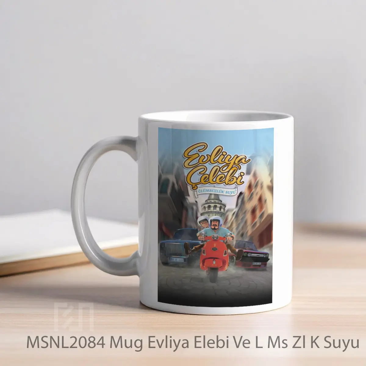 Mug Evliya Elebi Ve L Ms Zl K Suyu Gelas Keramik Tema Film MSNL2084 - Tampak Kiri