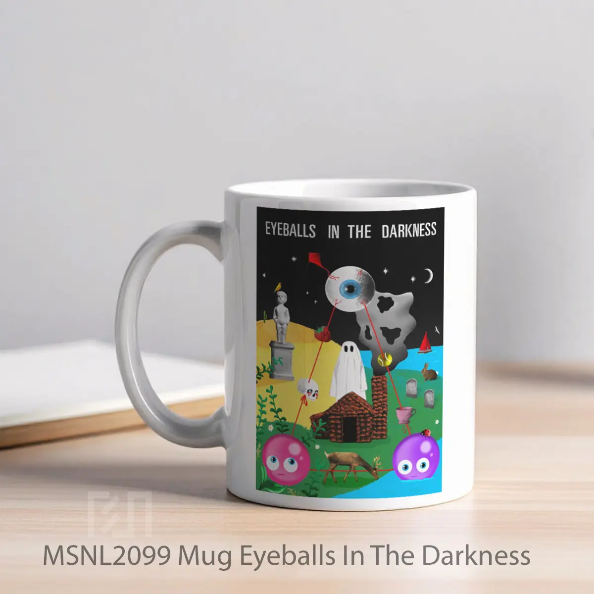 Mug Eyeballs In The Darkness Gelas Keramik Tema Film MSNL2099 - Tampak Kiri