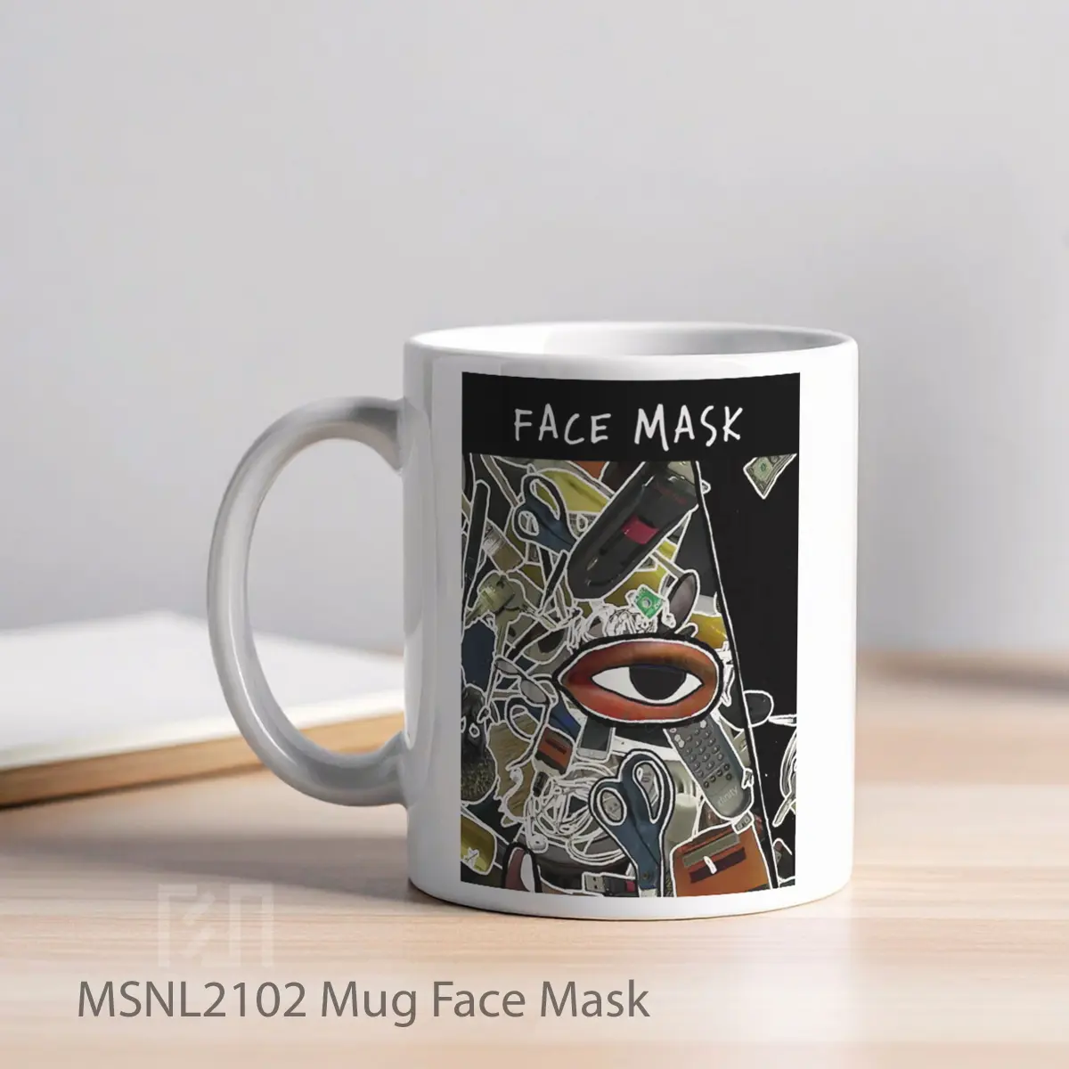 Mug Face Mask Gelas Keramik Tema Film MSNL2102 - Tampak Kiri