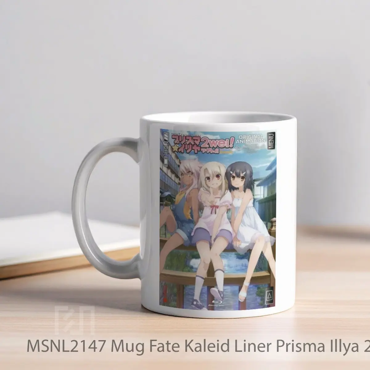Mug Fate Kaleid Liner Prisma Illya 2wei Magical Girl In Hot Springs Inn Gelas Keramik Tema Film MSNL2147 - Tampak Kiri
