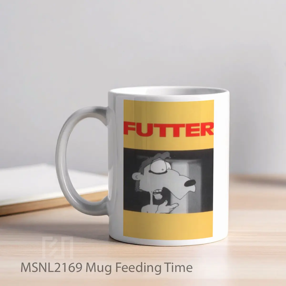 Mug Feeding Time Gelas Keramik Tema Film MSNL2169 - Tampak Kiri