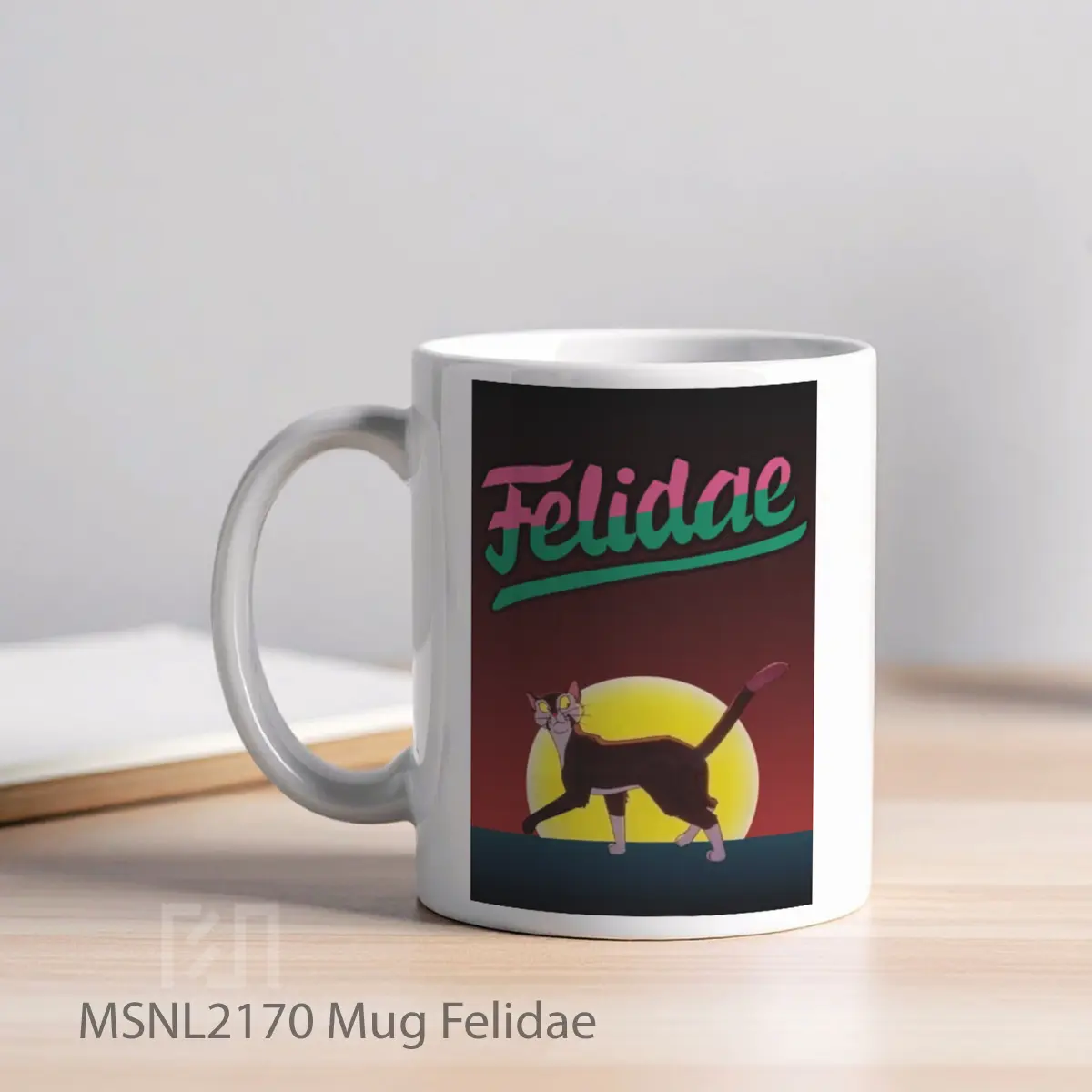 Mug Felidae Gelas Keramik Tema Film MSNL2170 - Tampak Kiri