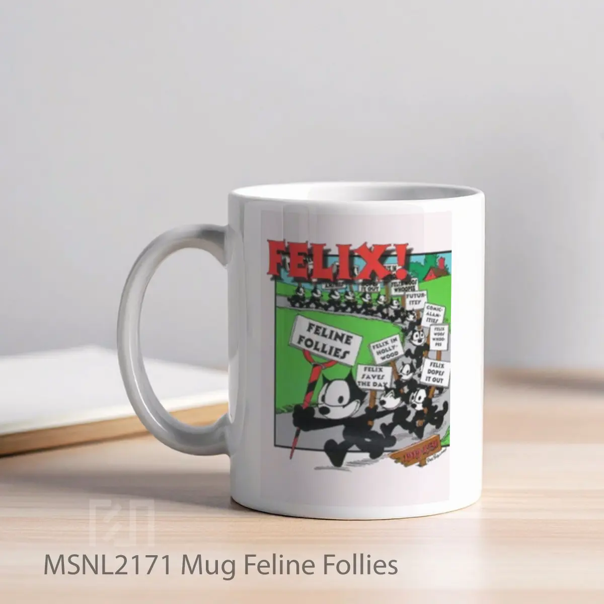 Mug Feline Follies Gelas Keramik Tema Film MSNL2171 - Tampak Kiri