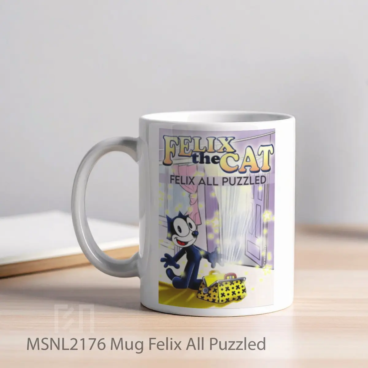 Mug Felix All Puzzled Gelas Keramik Tema Film MSNL2176 - Tampak Kiri