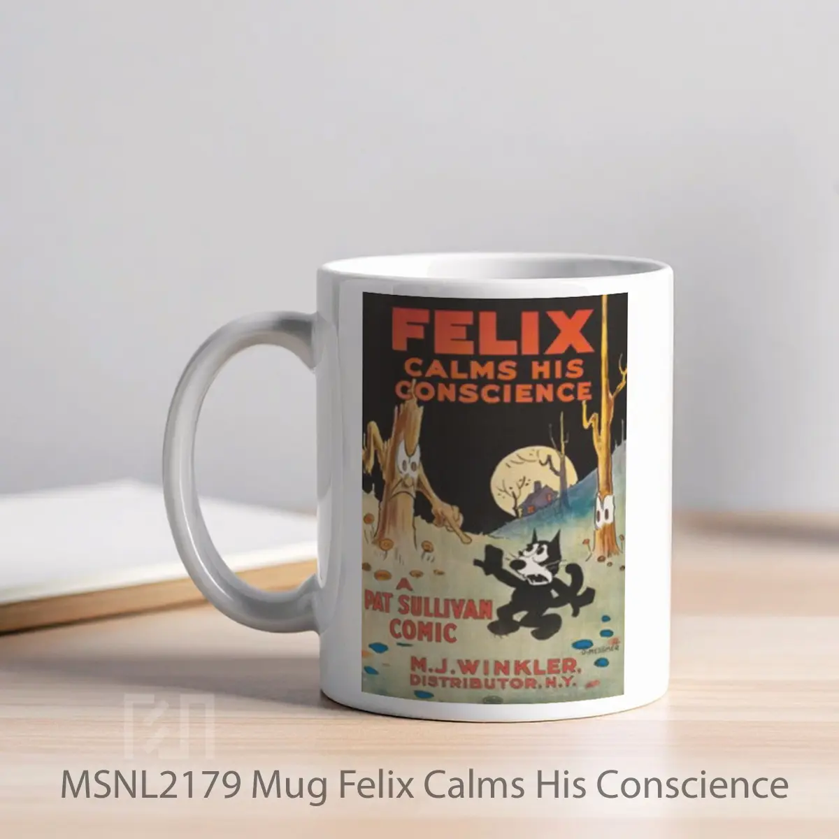 Mug Felix Calms His Conscience Gelas Keramik Tema Film MSNL2179 - Tampak Kiri