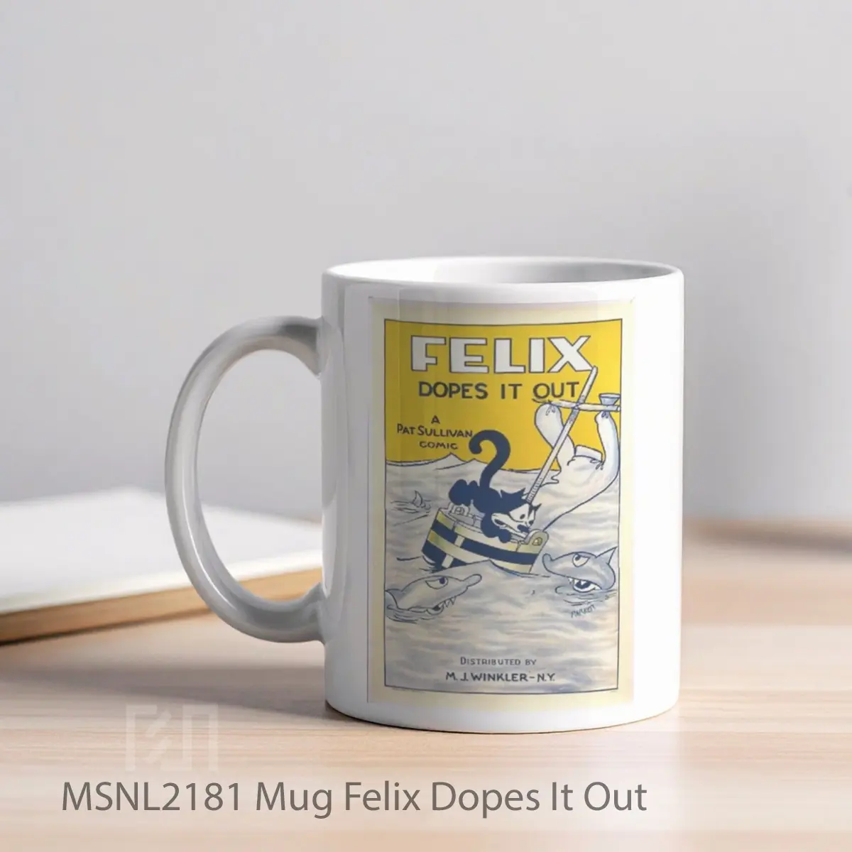 Mug Felix Dopes It Out Gelas Keramik Tema Film MSNL2181 - Tampak Kiri