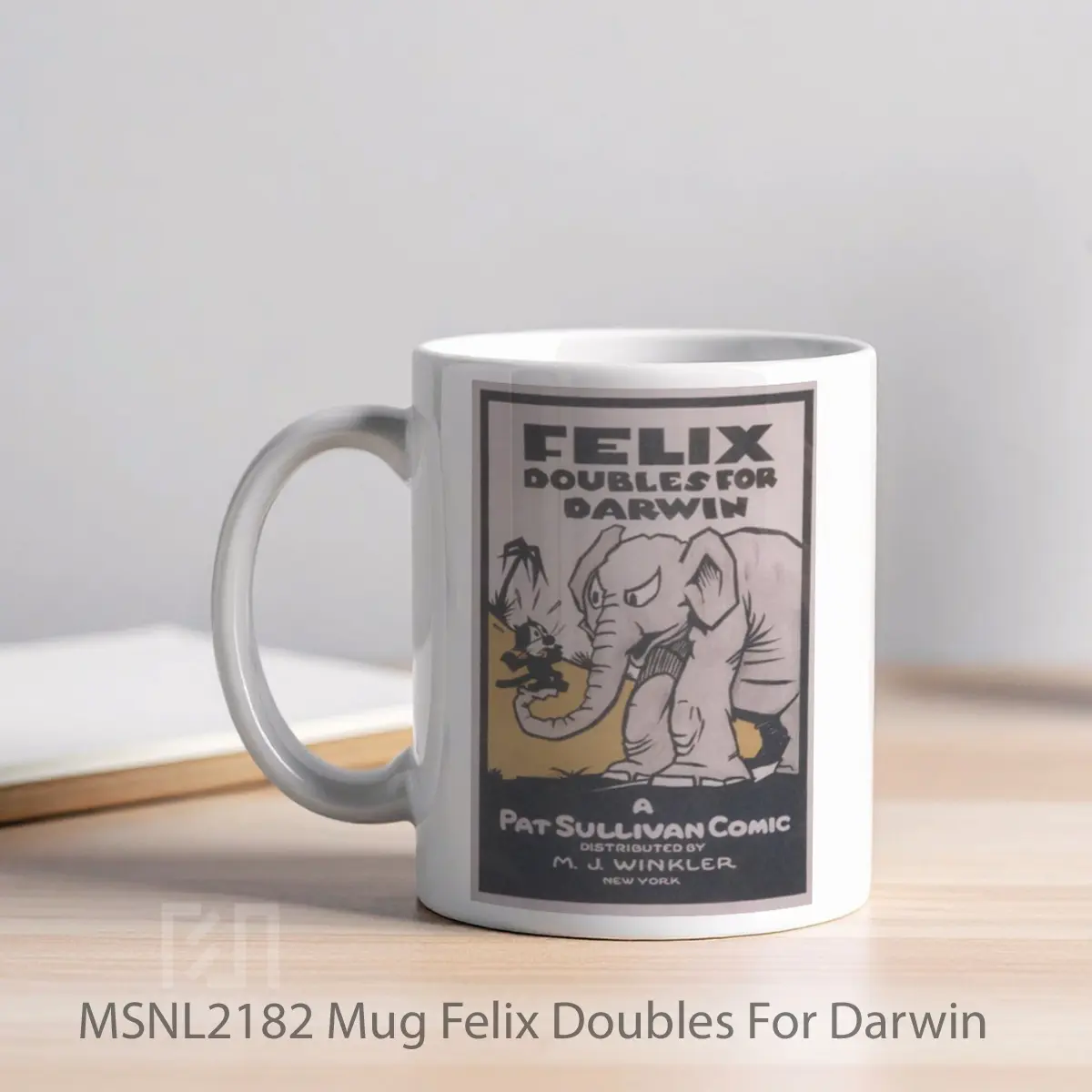 Mug Felix Doubles For Darwin Gelas Keramik Tema Film MSNL2182 - Tampak Kiri