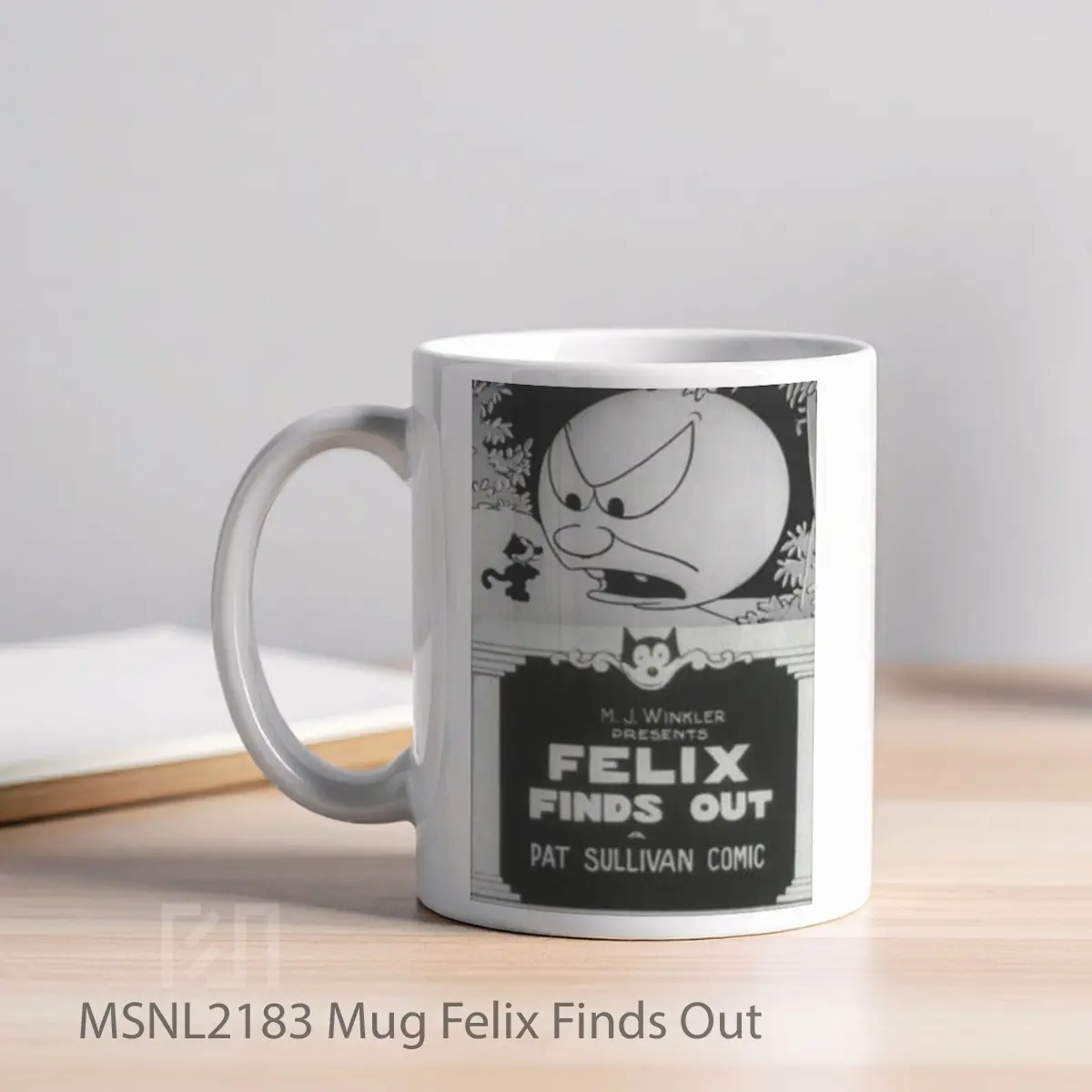 Mug Felix Finds Out Gelas Keramik Tema Film MSNL2183 - Tampak Kiri