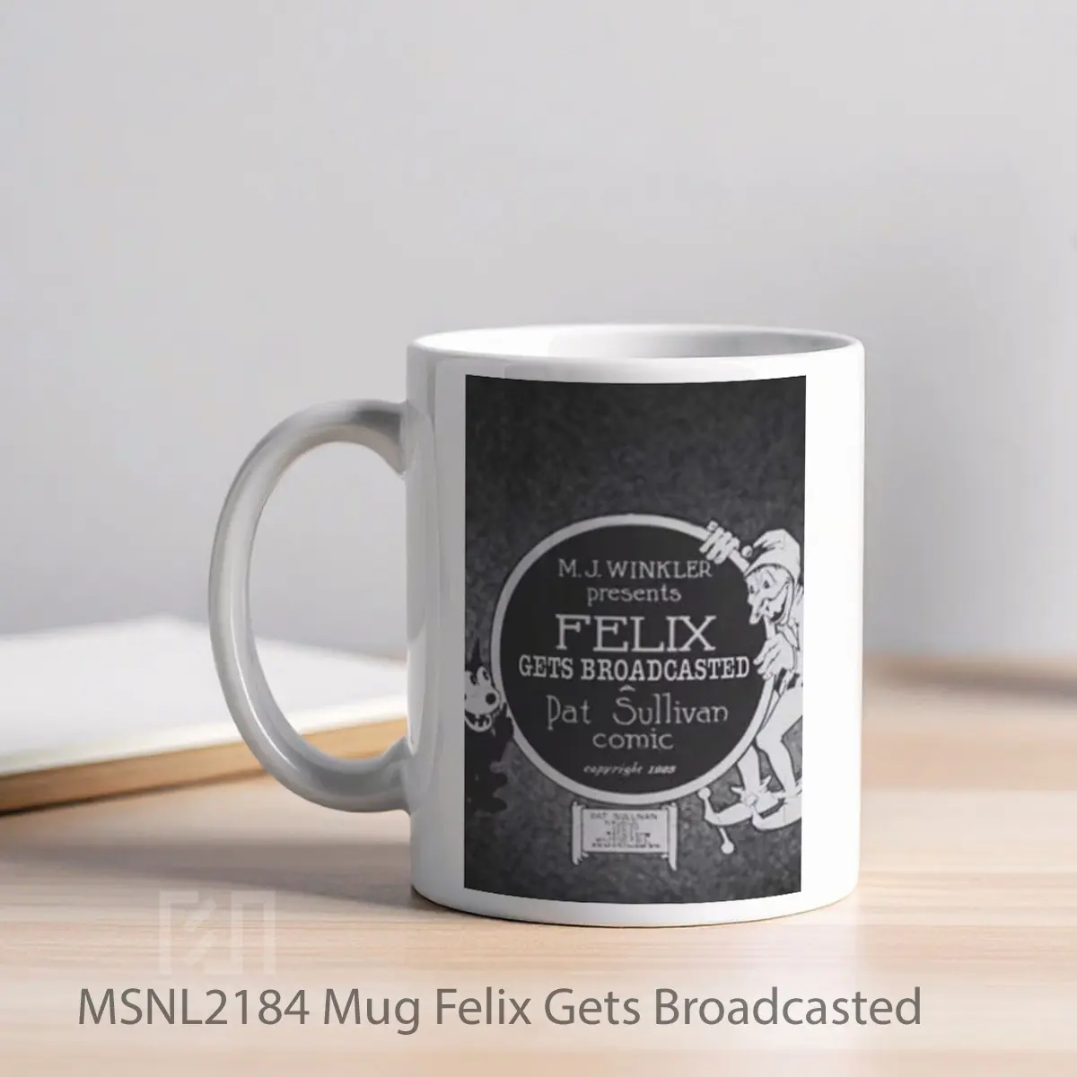 Mug Felix Gets Broadcasted Gelas Keramik Tema Film MSNL2184 - Tampak Kiri
