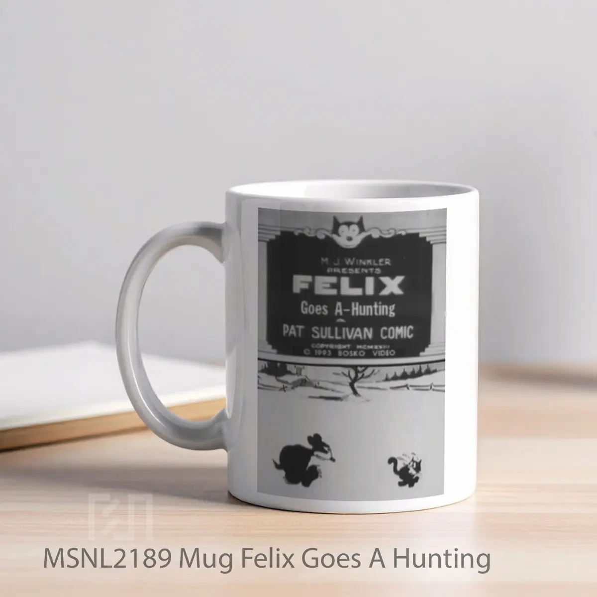 Mug Felix Goes A Hunting Gelas Keramik Tema Film MSNL2189 - Tampak Kiri